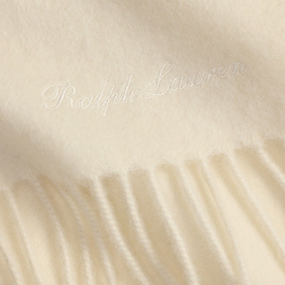Ralph Lauren collection Elegant Cream Fringe Scarf, 100% cashmere - Picture 9 of 9